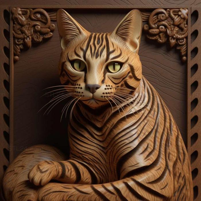 Nature and animals (Toyger cat 1, NATURE_4073) 3D models for cnc